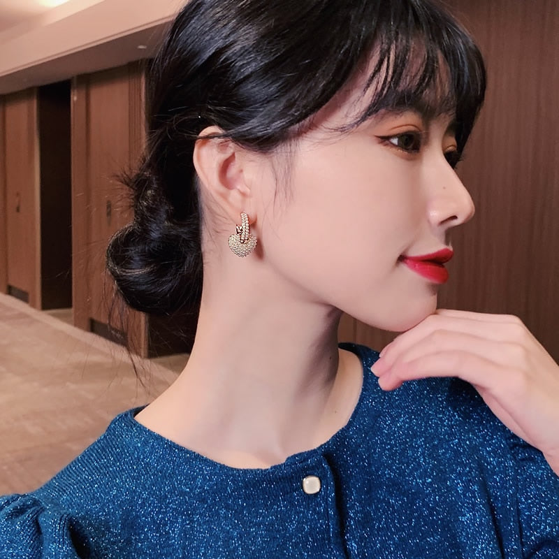 Fully Heart Pearl Earrings
