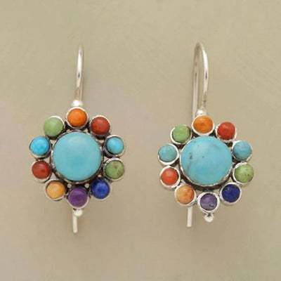 Handcrafted Turquoise Hoop Earrings