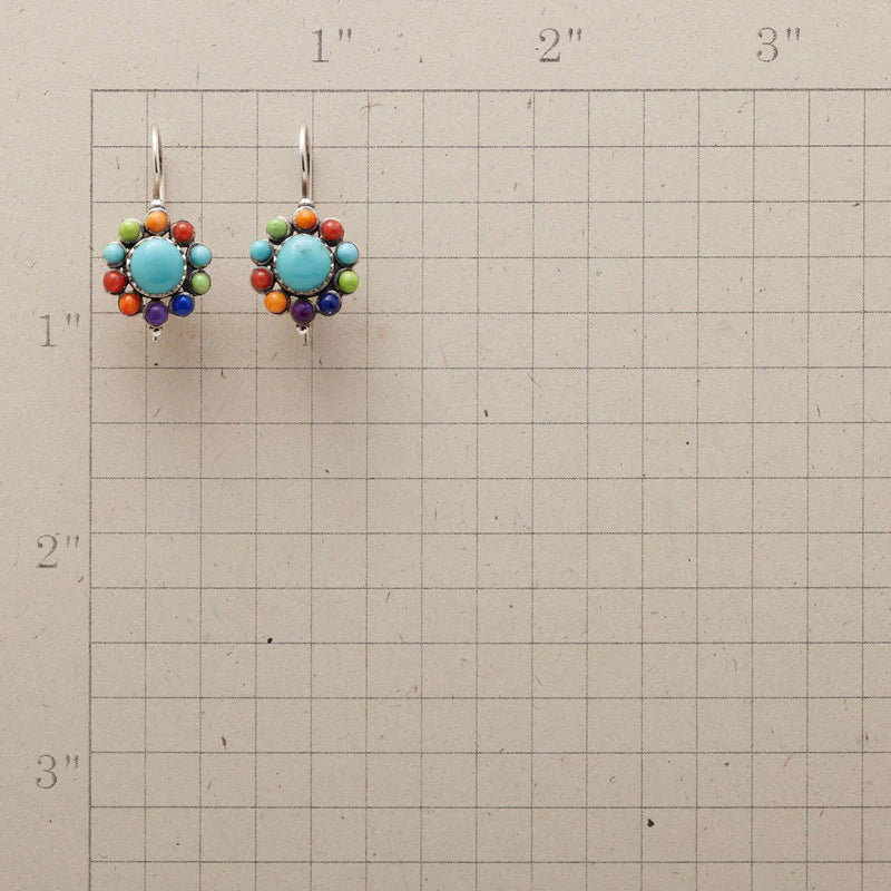 Handcrafted Turquoise Hoop Earrings