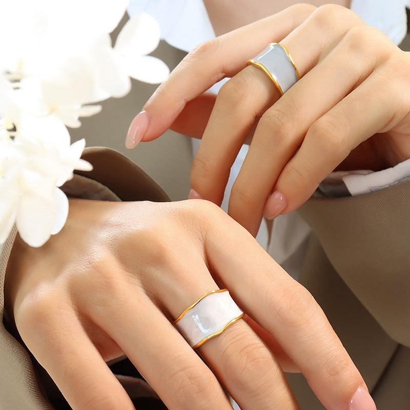 Sasha Golden Enamel Ring