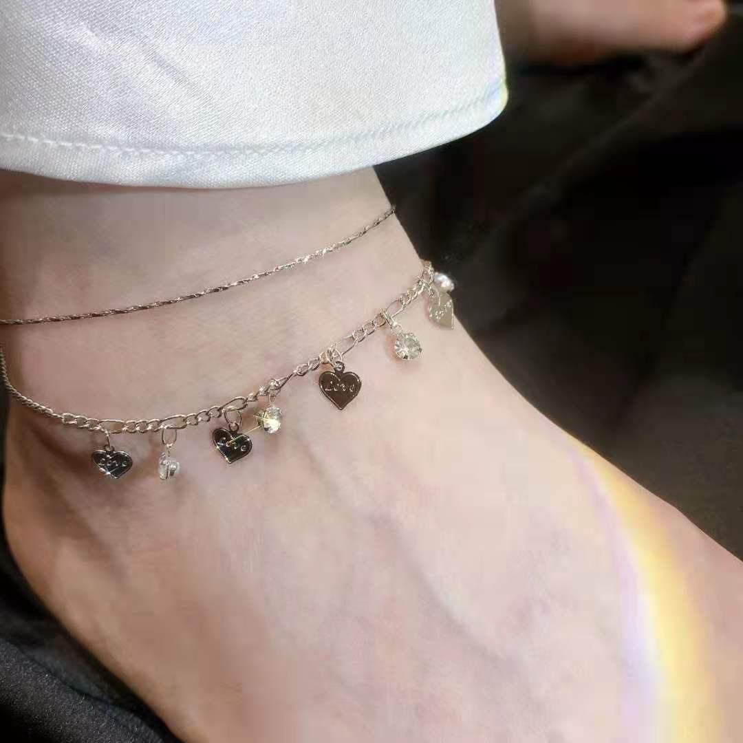 Golden Heart Chain Anklet