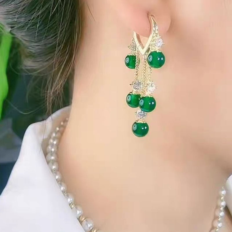 Evergreen Gold Plated Tassel Earrings
