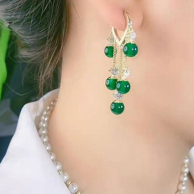 Evergreen Gold Plated Tassel Earrings