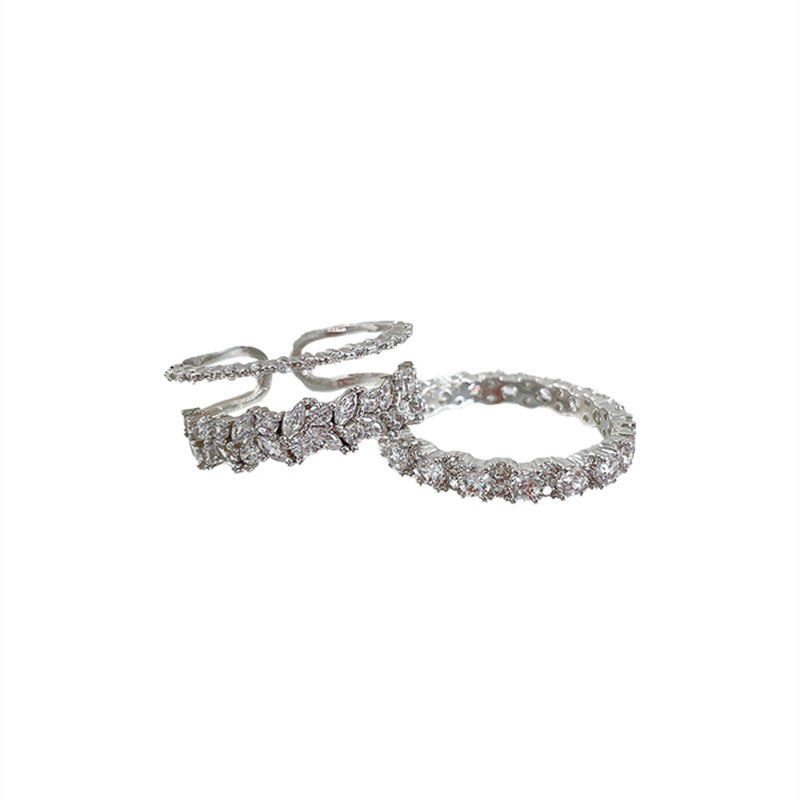 Twin Cascade Zirconia Rings