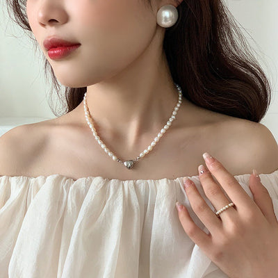 Heart Symphony Linked Pearl Necklace
