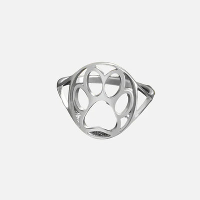Laila - Open gold and silver ring with paw motif | Silver and Gold