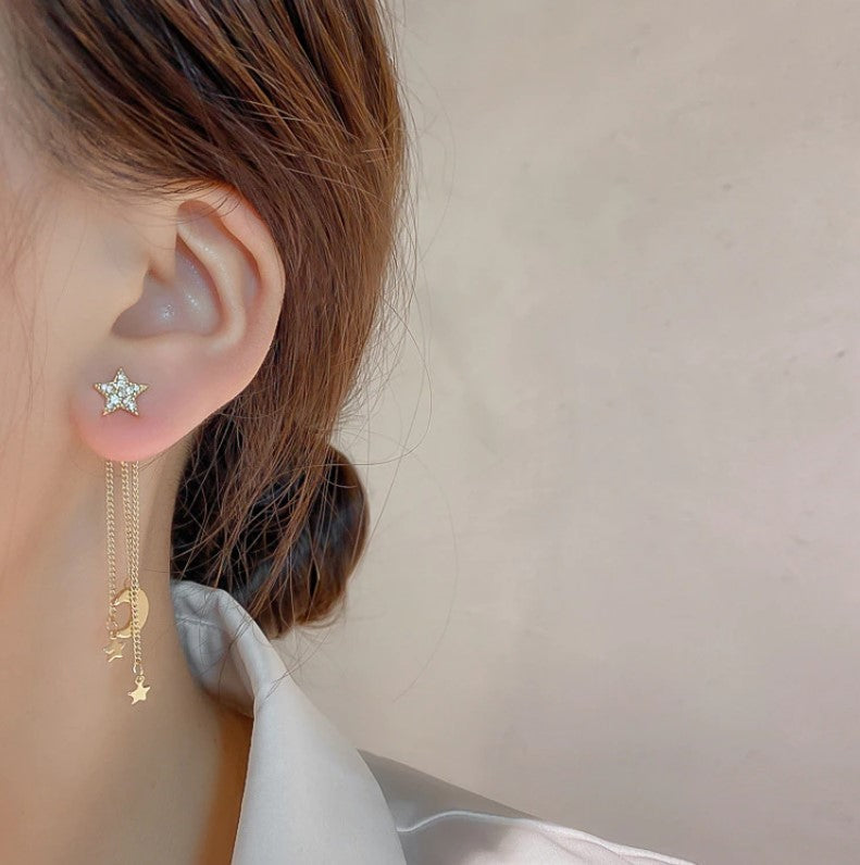 MOON AND STAR EARRINGS (PAIR)