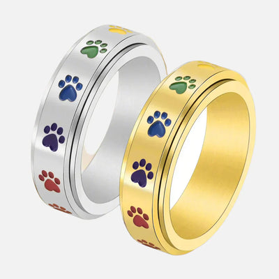 Thea - Rotatable anti-stress ring | Silver and Gold
