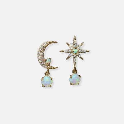 Star and Moon Pearl Earrings