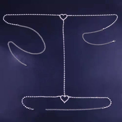 Shimmering Heart Leg Chain