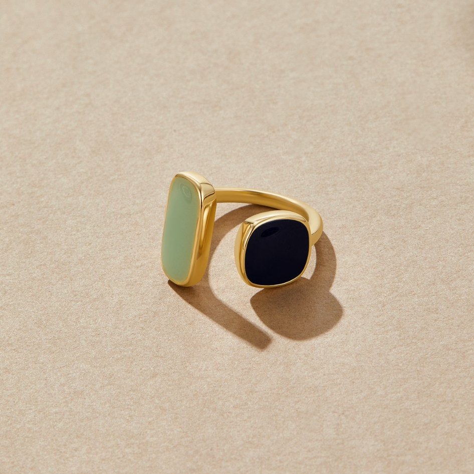 Double Stone Pure Wrap Ring