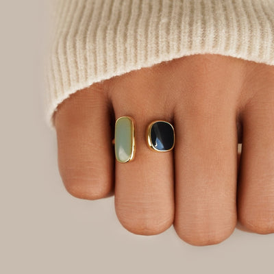 Double Stone Pure Wrap Ring