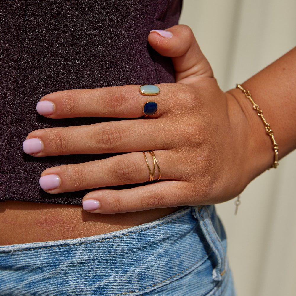 Double Stone Pure Wrap Ring