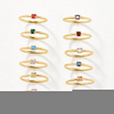 Birthstone 18K Gold Rings