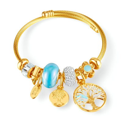 Tree of Life Bracelet with Blue Detail