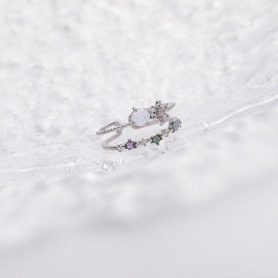 CRYSTAL FLOWER RING (ADJUSTABLE)