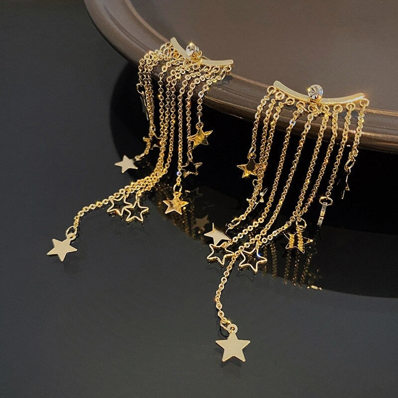 STAR TASSEL EARRINGS (PAIR)