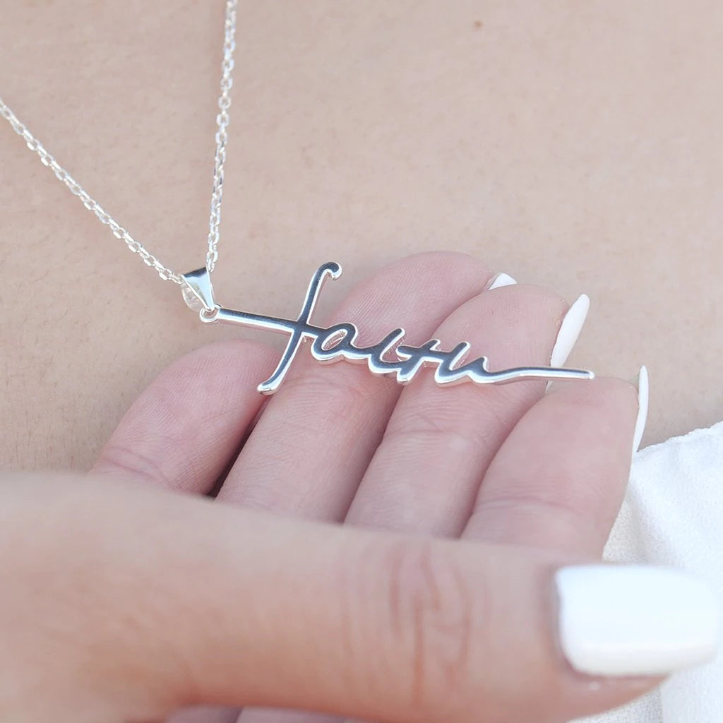 Sterling Silver Faith Necklace