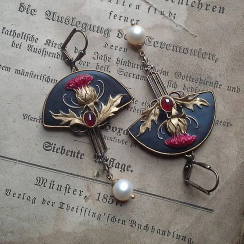Joy - Pearl & Ruby Earrings