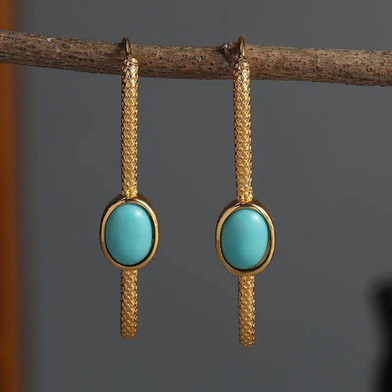Vintage Golden Turquoise Stone