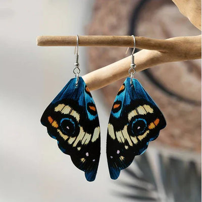 Vintage earrings with exotic butterfly wings - Keira | Silver