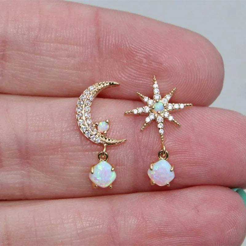 Star and Moon Pearl Earrings