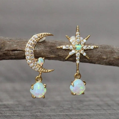 Star and Moon Pearl Earrings
