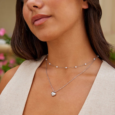 Full Heart Silver Necklace