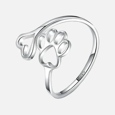 Calder - Adjustable Pfoten-Herz-Ring / 925 Silver