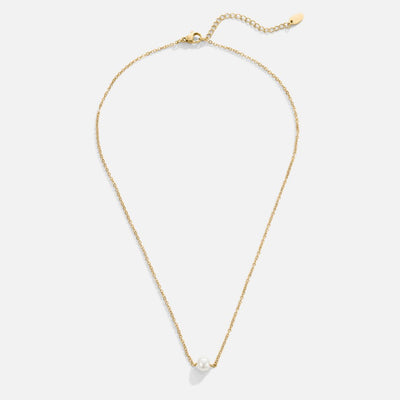 Solitaire Gold Pearl Necklace
