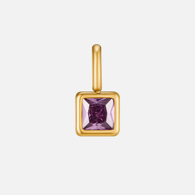 Square Pendant Birthstone Necklace