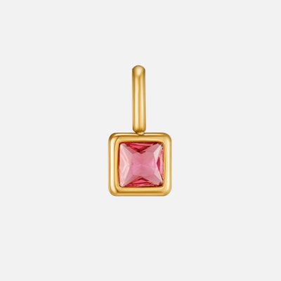 Square Pendant Birthstone Necklace